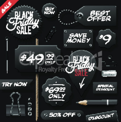 Black Friday sale inscription design template. Black Friday banner, vector illustration.