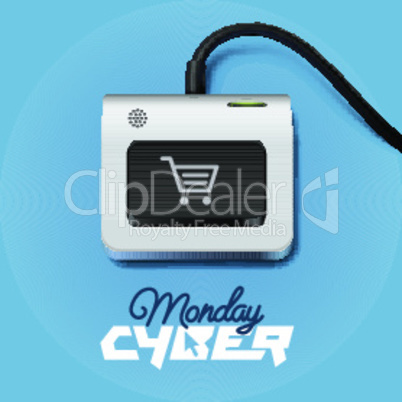 Cyber Monday button on keyboard, online shopping and marketing concept, vector illustration.