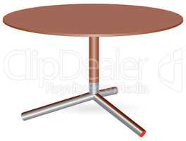 Wooden table with a central leg