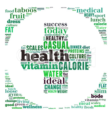 Health and diet word cloud concept
