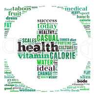 Health and diet word cloud concept