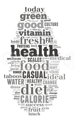 Health and diet word cloud concept