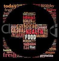 Health and diet word cloud concept