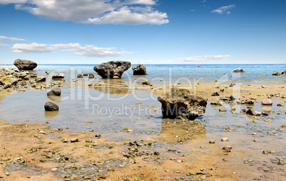 Low water on beach