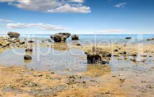 Low water on beach