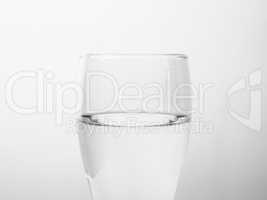 Black and white Glass of water