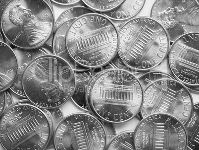 Black and white Dollar coins background