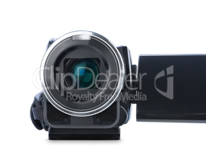 Digital video camera isolated on white background
