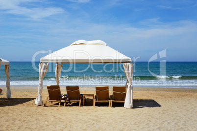 The beach at luxury hotel, Crete, Greece