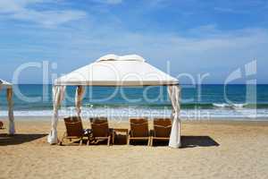 The beach at luxury hotel, Crete, Greece