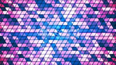 Broadcast Twinkling Cubic Hi-Tech Triangles, Blue Magenta, Abstract, Loopable, HD