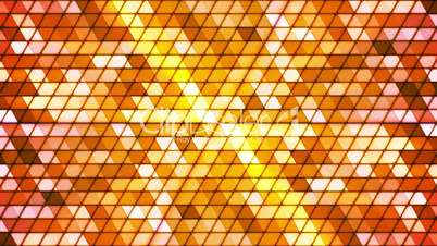 Broadcast Twinkling Cubic Hi-Tech Triangles, Orange Golden, Abstract, Loopable, HD