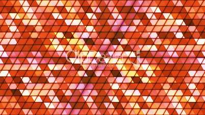 Broadcast Twinkling Cubic Hi-Tech Triangles, Red Orange, Abstract, Loopable, HD