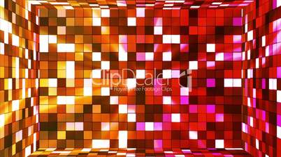 Broadcast Twinkling Hi-Tech Squares Room, Red Yellow, Abstract, Loopable, HD
