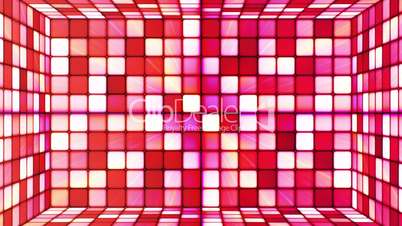 Broadcast Twinkling Hi-Tech Cubes Room, Red Magenta, Abstract, Loopable, HD