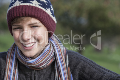 Happy Boy Male Child Teenager Hat & Scarf