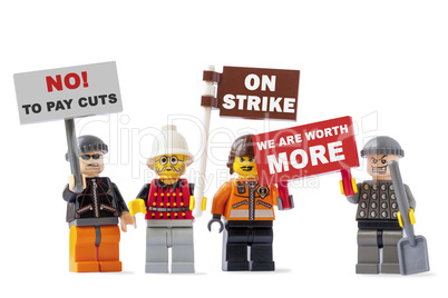 Workers on strike concept