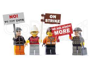 Workers on strike concept