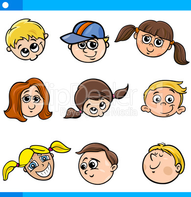 children characters faces set