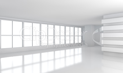 Big white business room with window