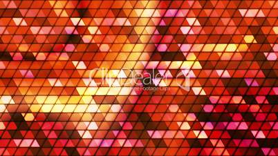 Broadcast Twinkling Cubic Hi-Tech Triangles, Red Golden, Abstract, Loopable, HD