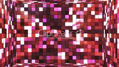 Broadcast Twinkling Hi-Tech Squares Room, Red Magenta, Abstract, Loopable, HD