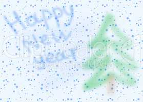 picture post card with snowflakes and New Year