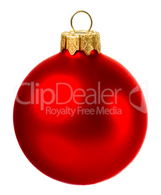 beautiful red christmas ball isolated on white background