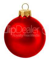 beautiful red christmas ball isolated on white background