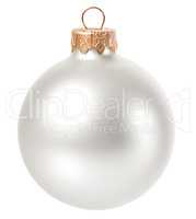 beautiful white christmas ball isolated on white background
