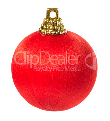 beautiful red christmas ball isolated on white background