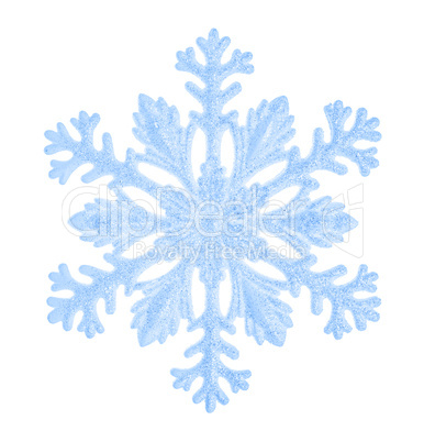 Beautiful blue snowflake isolated on a white background. Element for design