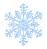Beautiful blue snowflake isolated on a white background. Element for design