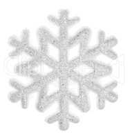 A beautiful white snowflake isolated on a white background. Element for design