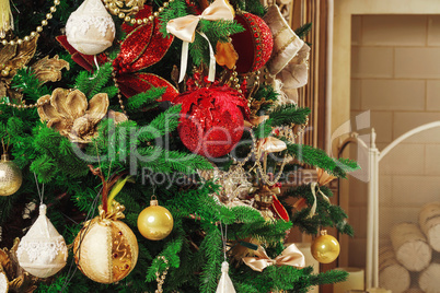 Christmas living room with Christmas Tree
