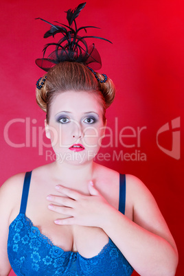 Portrait of Plus Size Models with elaborate hairstyle