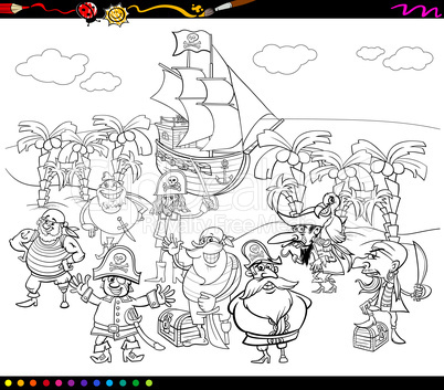 pirates cartoon coloring book