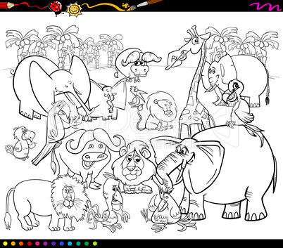 safari animals coloring book