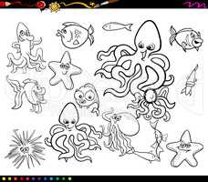 sea life group coloring book