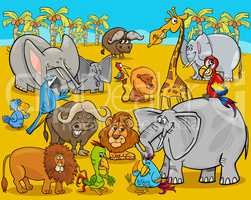 safari animals cartoon illustration