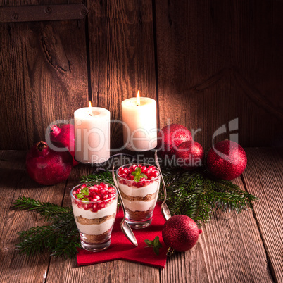 Pomegranate -Mascarpone dessert