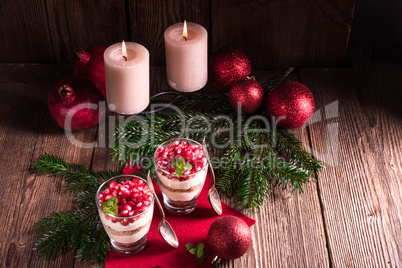 Pomegranate -Mascarpone dessert