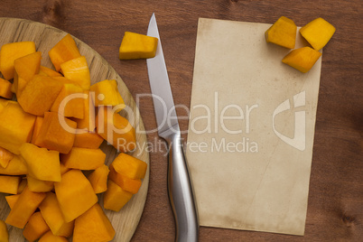 Pumpkin sliced