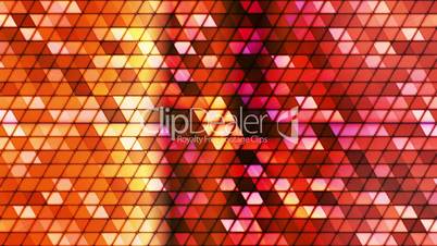 Broadcast Twinkling Cubic Hi-Tech Triangles, Red Orange Golden, Abstract, Loopable, HD