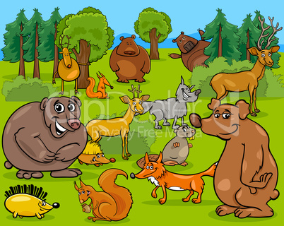 forest animals cartoon illustration