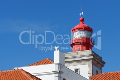 Lighthouse top in Cabo Da Roca, Portugal. . Cabo da Roca is the most westerly point of the Europe mainland