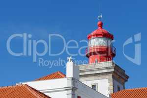 Lighthouse top in Cabo Da Roca, Portugal. . Cabo da Roca is the most westerly point of the Europe mainland