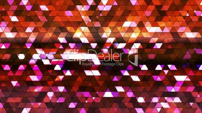 Broadcast Twinkling Squared Hi-Tech Triangles, Red Orange, Abstract, Loopable, HD