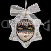 Beautiful mask of hand-worked for festive decoration, isolated