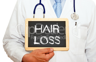 Hair Loss - Doctor with chalkboard